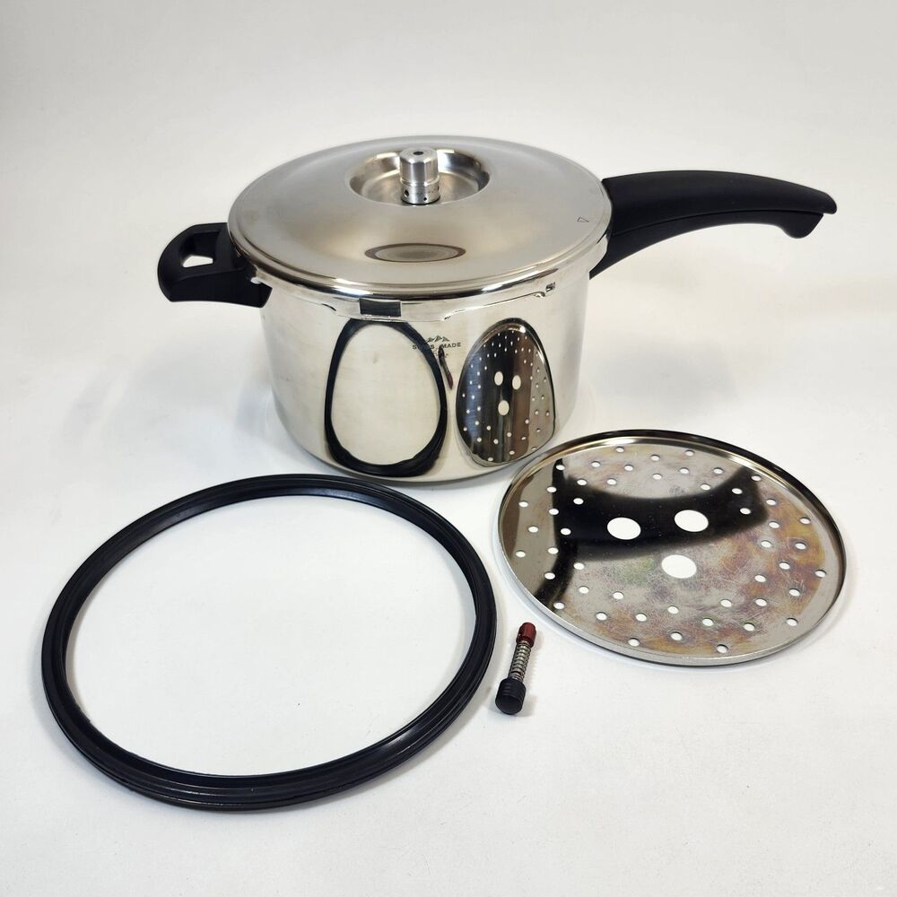 Kuhn Rikon Pressure Cooker Duromatic 5L Stainless 18/10 Swiss Switzerland 30352